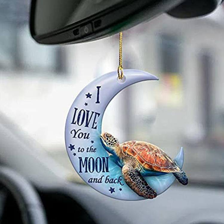 Transfronteriza última creativa gran cantidad de dibujos animados promoción tortuga espejo retrovisor del coche mochila colgante artesanía decoraciones