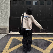 秋冬季新款日系复古高级感宽松慵懒风毛衣女针织开衫厚款外套上衣