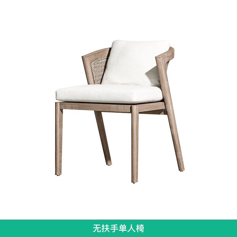 Conjunto de mesa y sillas de teca para terraza, patio, solarium, jardín, sillas de ratán resistentes al agua y al sol para exteriores.