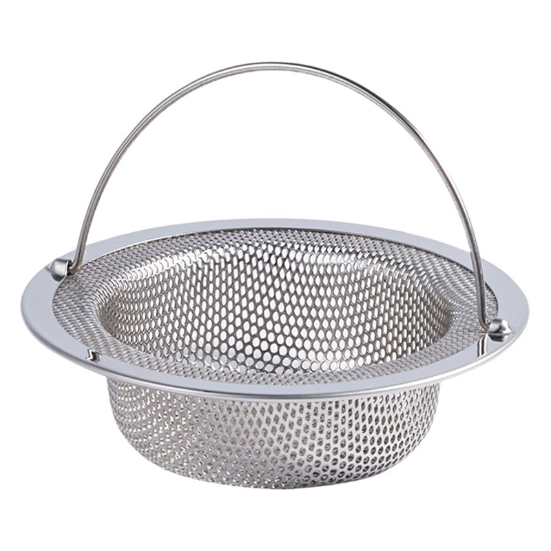 Colador de fregadero de acero inoxidable, filtro de drenaje para cocina, resistente y fácil de limpiar