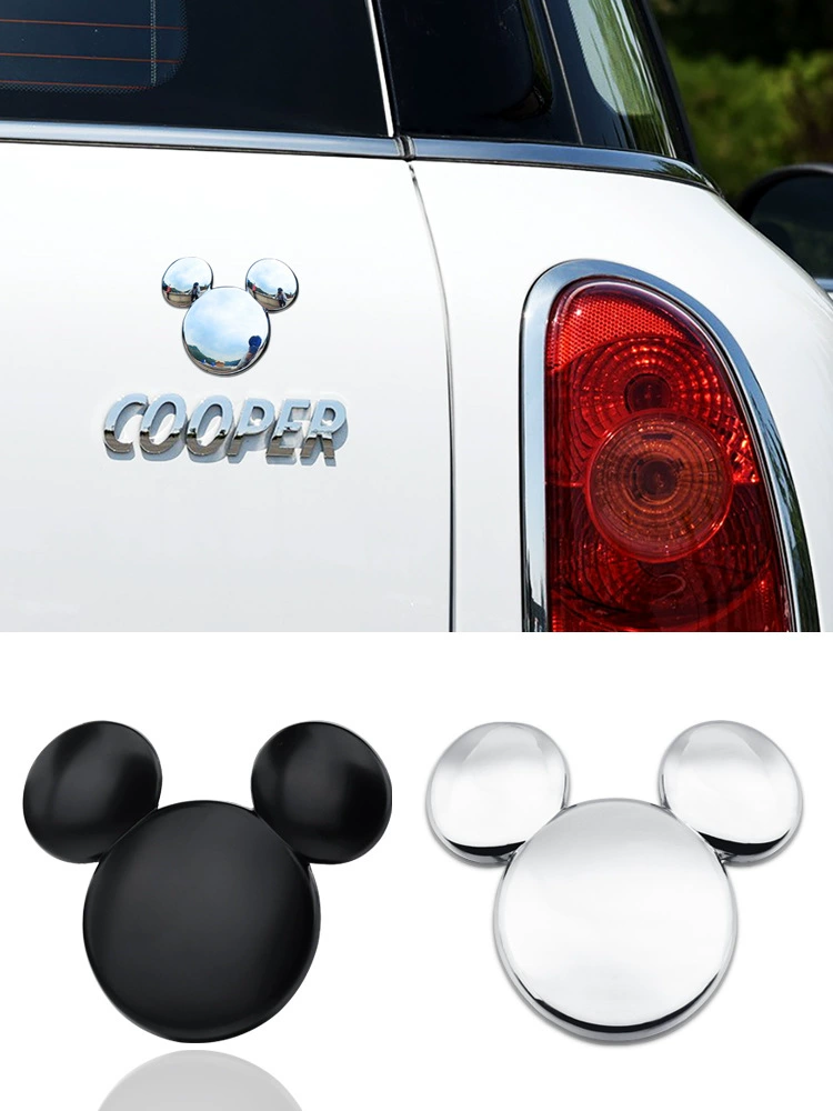Наклейка на автомобиль Автомобильный Хвост Логотип 3D трехмерный Микки творческая личность милый металлический логотип царапина крышка