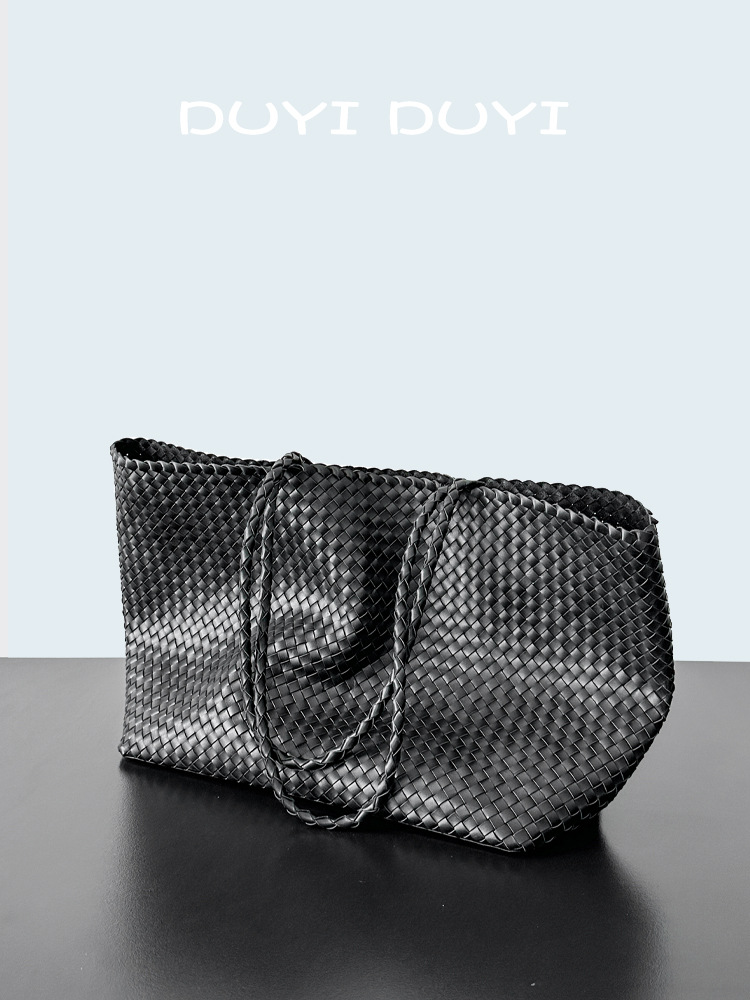 Geweven dames schoudertas luxe tote tas modieuze handtas_voghion.com