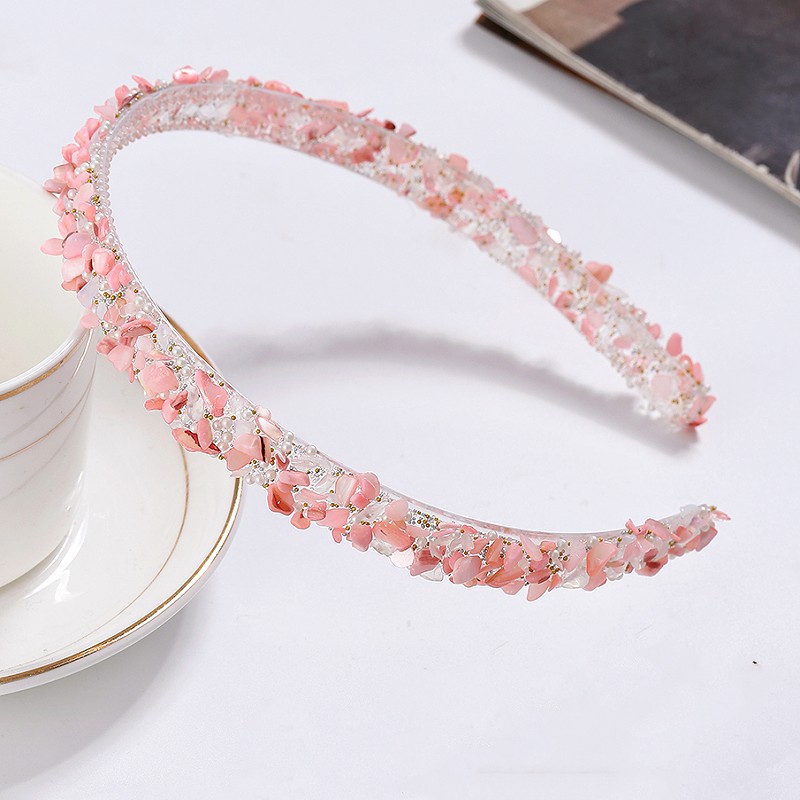 Comercio exterior nuevo color piedra diadema de color floral diamante plástico peine pelo roto acabado artefacto estilo coreano elegante peine del pelo