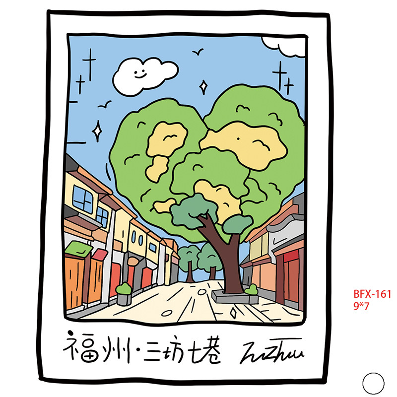 新款福州三坊七巷景点打卡冰箱贴diy家居软磁浮雕磁力贴创意景点|undefined