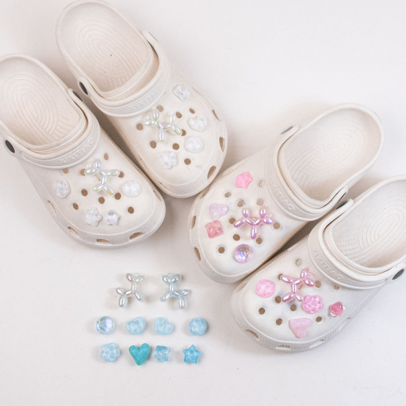 Cave shoes diy accessories cute laser ball dog water wave stone marble detachable shoe buckle shoe flower shoe accessories