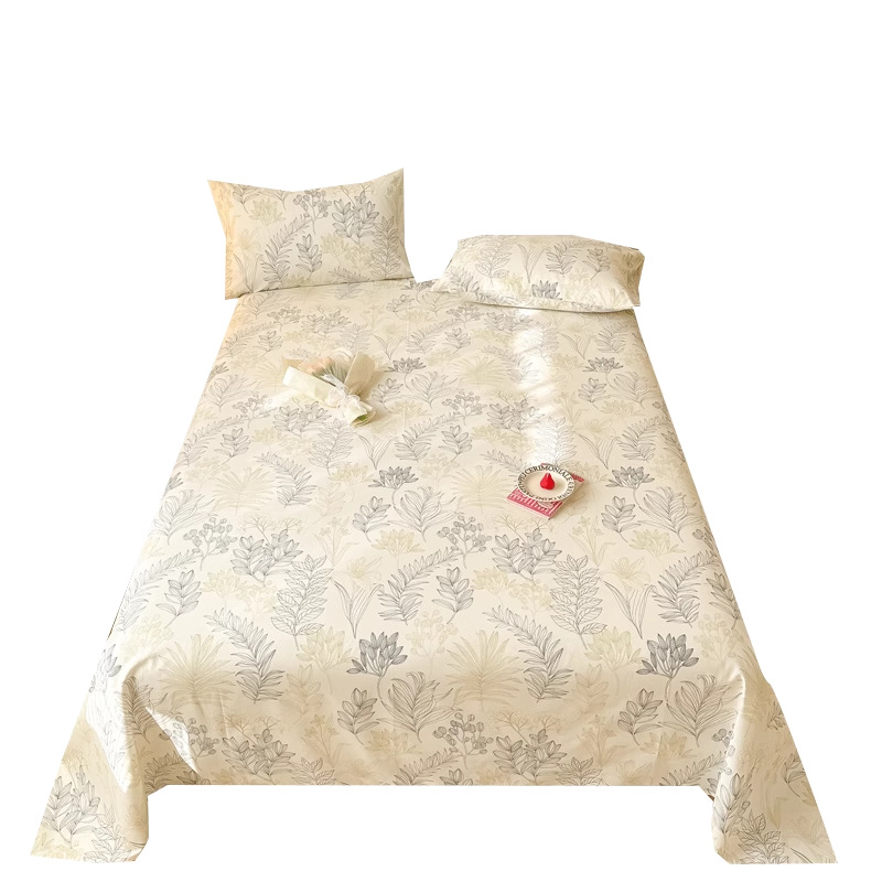 2025 nueva sábana de algodón de una sola pieza de algodón puro 100 pequeña sábana fresca individual dormitorio de estudiantes niños traje de tres piezas 2