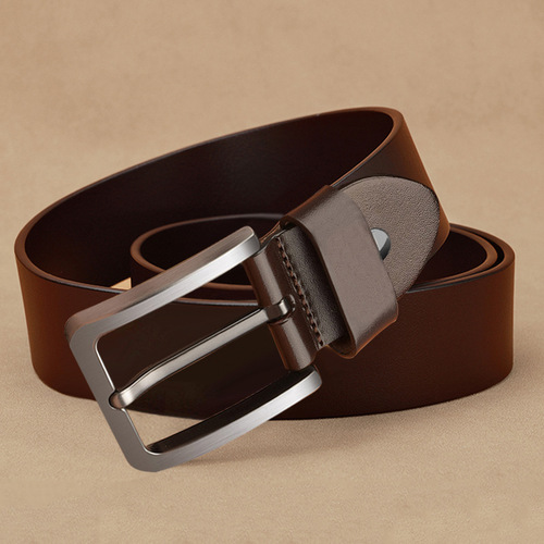 Belts for men, genuine leather, casual, simple pin buckle leather belts, trendy trouser belts, men's business versatile trouser belts