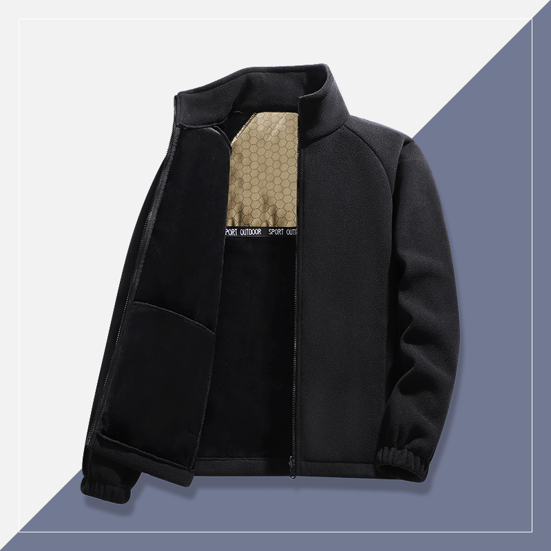 Men's Sweatshirt Pure Color Stand Collar 2024 Autum Cardigan Graphene Thermal Heating Intimates Fleece Top for Men