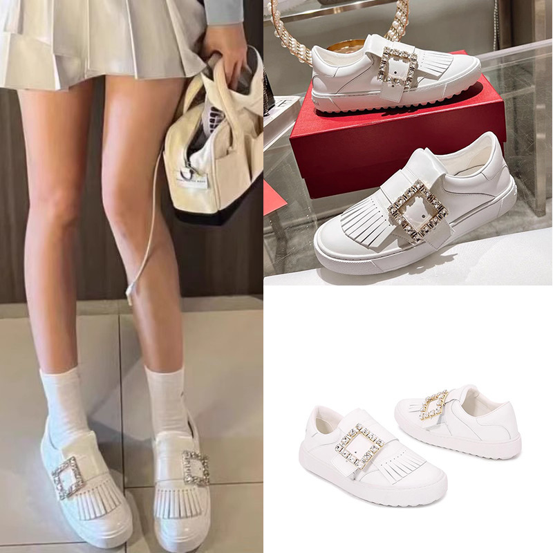 2026 Spring/Summer Fresh and Fashionable Round-Toe Shoes Rv Hook-And-Loop Elastic Breathable Thick-Soled White Shoes Color-Block Genuine Leather Women's Shoes 2026 Spring/Summer Fresh and Fashionable Round-Toe Shoes Rv Hook-And-Loop Elastic Breathable Thick-Soled White Shoes Color-Block Genuine Leather Women's Shoes