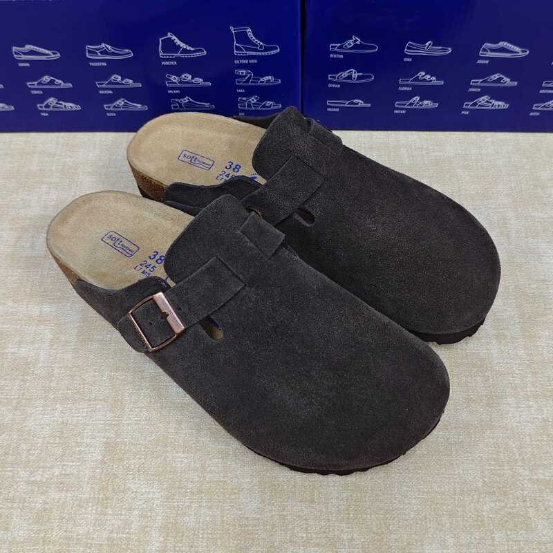 BK Birkenstock shoes for women, genuine leather, thick-soled, slip-on, 2026 new model, cork, slip-on Birkenstock shoes, flat-soled, closed-toe slippers BK Birkenstock shoes for women, genuine leather, thick-soled, slip-on, 2026 new model, cork, slip-on Birkenstock shoes, flat-soled, closed-toe slippers