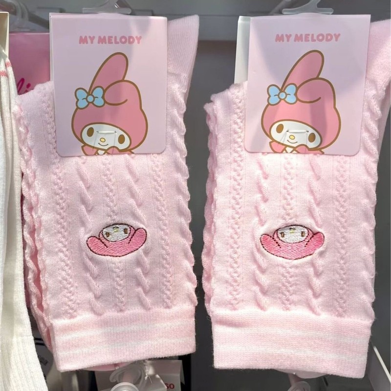 甜美少女卡通中筒堆堆袜学院风肌理袜子女夏薄款可爱美乐蒂玉桂狗|undefined