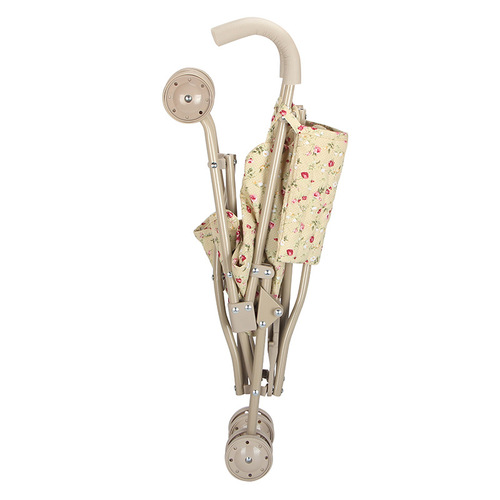Dropshipping Nordic Danish Mini Floral Doll Stroller—Stylish Little Red Book KS Play House Hand-Push Cart