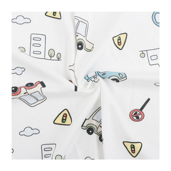 Bamboo Fiber Cotton Wool Cloth Printing 70 Bamboo 30 Cotton Double-sided Knitted Fabric Class A Cool T-shirt Bedding Clothing Cloth