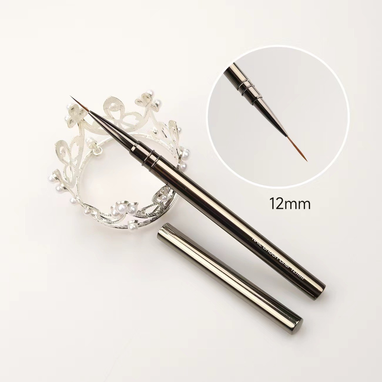 Pluma de uñas transfronteriza traje de pincel de dibujo varilla de metal con tapa pluma de dibujo ultrafino pluma de pintura suministro directo de fábrica al por mayor