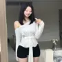 韩国薄款露肩防晒t恤