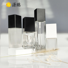 现货30ML方形粉底液瓶乳液泵按压精华玻璃BB霜隔离霜化妆品分装瓶
