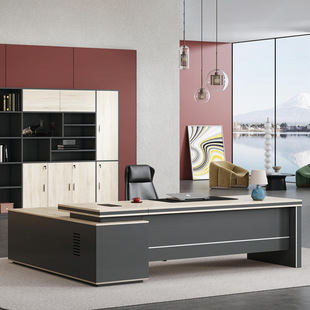 Boss Desk and Chair, President Desk, Simple, Light, Luxurious, High-End and Atmospheric Office Manager Desk, Desk