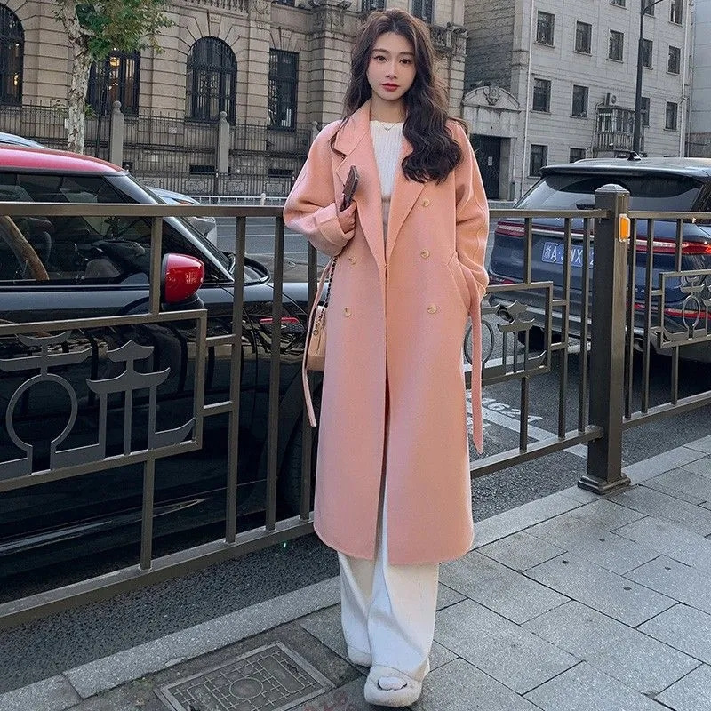 秋冬季新款潮流韩版毛呢大衣女宽松中长款学生风衣女小个子外套潮