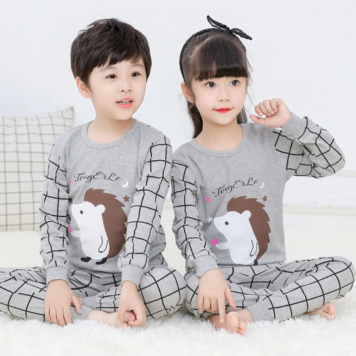 Children's autumn clothes and autumn trousers pure cotton winter thermal underwear set for boys and girls, cotton bottoming shirt, children's pajamas set