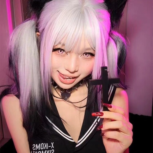 Retro Dark Wood Cross Pendant Necklace Set Gothic Friend y2k Subculture Versatile Clavicle Chain
