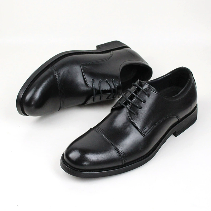 Мужские деловые туфли с круглым носком, из натуральной кожи, дышащие, для официальных мероприятий, для повседневной носки, на шнуровке, дерби, для жениха на свадьбу, модные