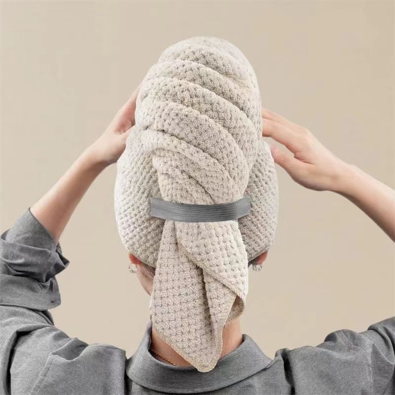 Serviette de séchage pour cheveux longs en polaire corail pour femmes, épaisse et large, séchage rapide, absorbante et multifonctionnelle_voghion.com