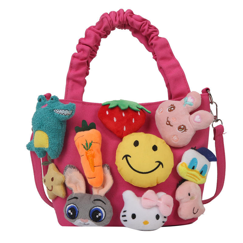 Bolsa de dibujos animados 2023 Mori linda chica fea Linda costura muñeca estilo occidental plisado bolso de hombro portátil