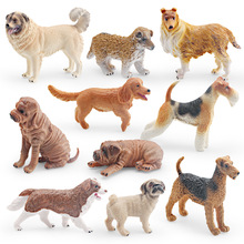 跨境仿真宠物狗狗动物模型儿童认知沙皮犬长毛歌利犬牧羊犬摆件