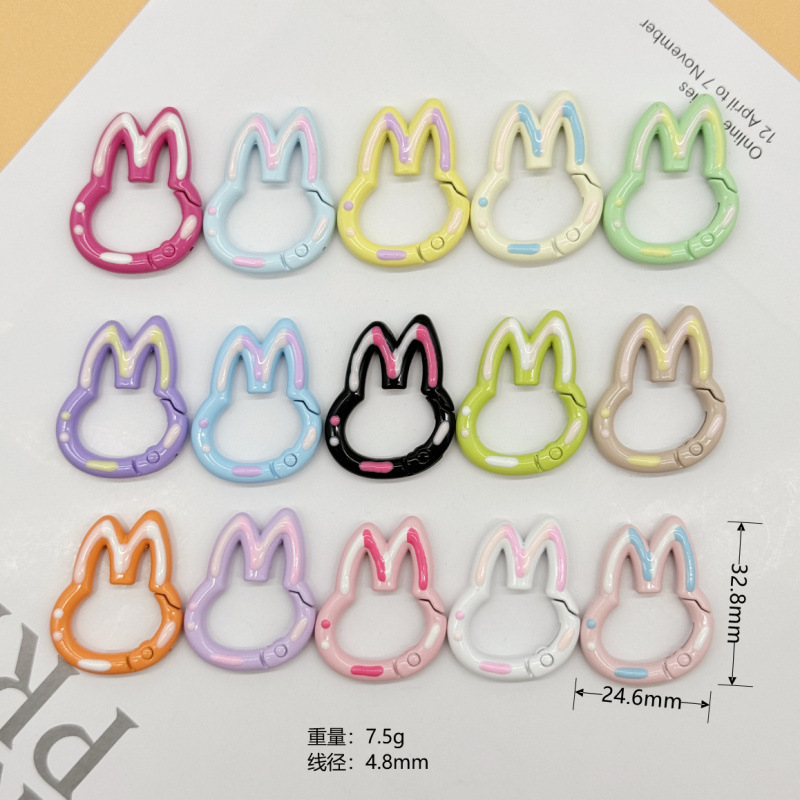 スプリングリングキャンディーカラースプリングバックルアクセサリーカラフルな愛ペイントブックリングカードリングキーホルダーオープン diy ジュエリー|undefined