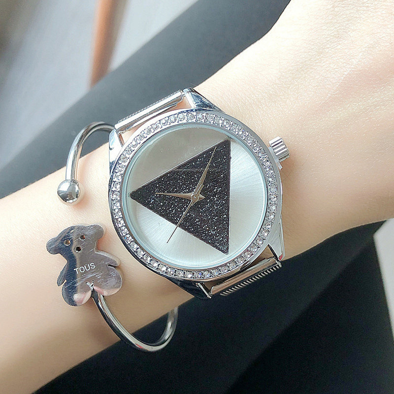 Watch women's fashion watches for men starry crystal watch mesh bracelet strap watch