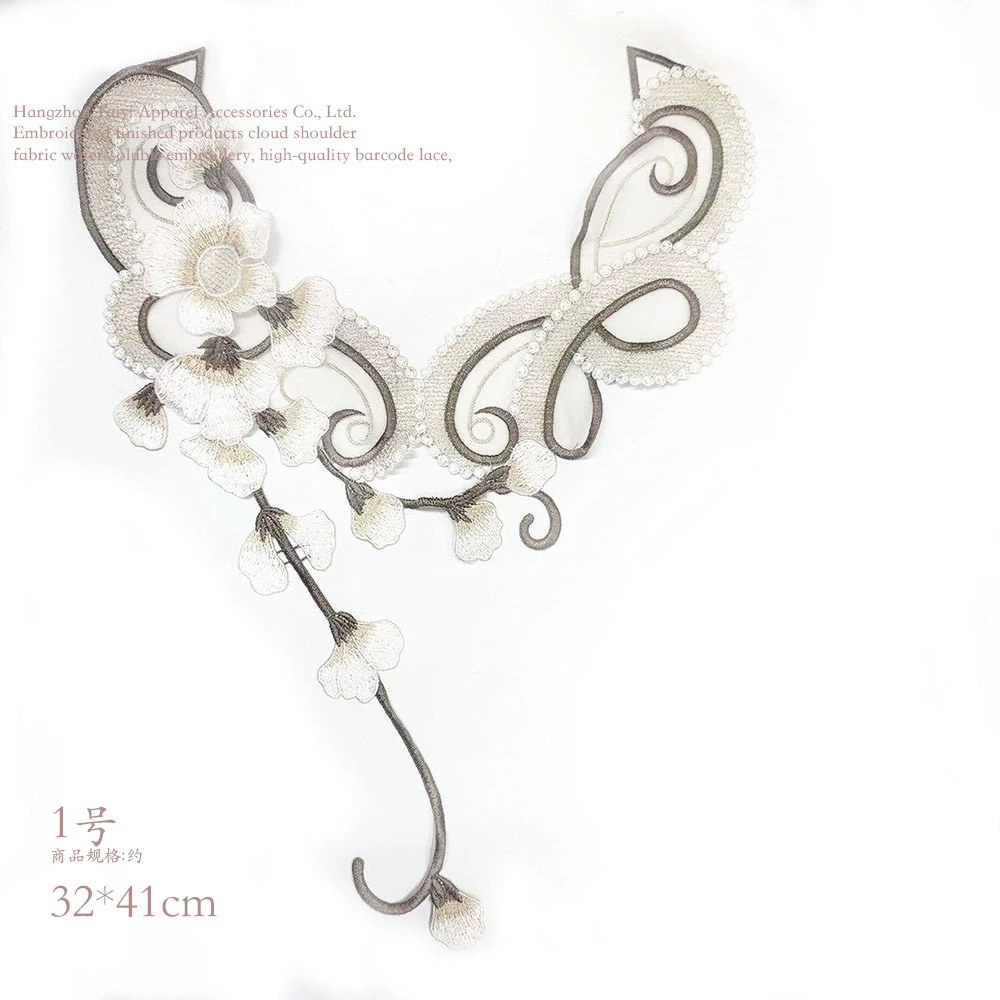 Модный шитье DIY сетчатая вышивка с ажурным цветочным воротником кружева дикий декоративный чонсам топ с воротником