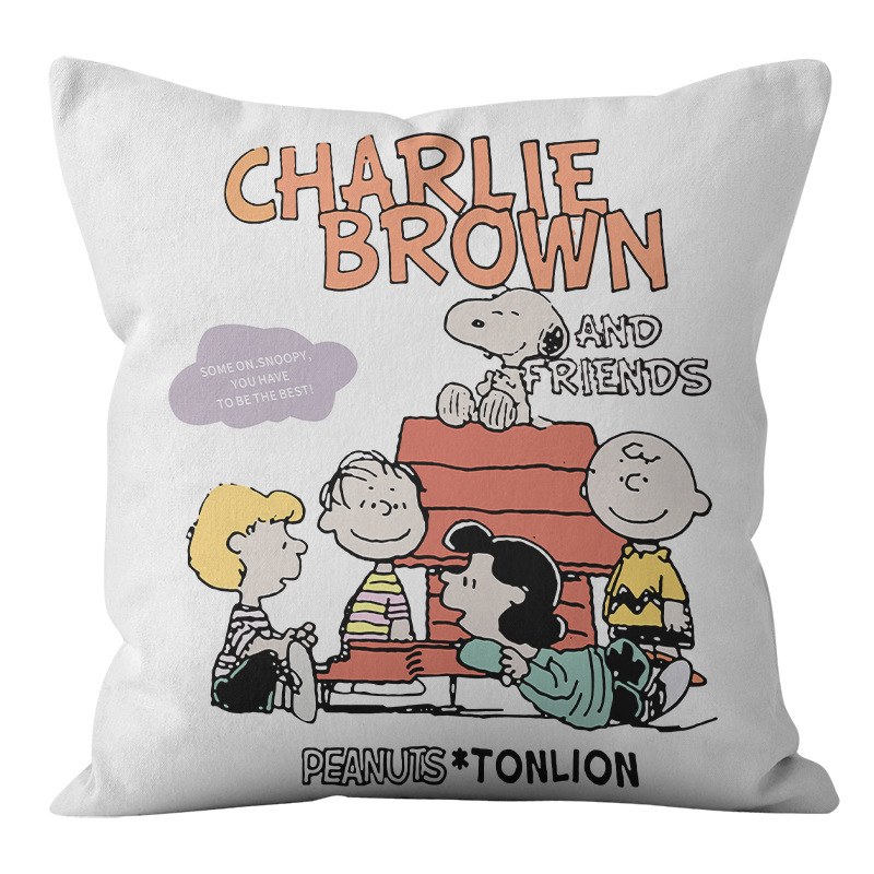Animación dibujos animados Snoopy almohada cubierta sofá sala de estar dormitorio cojín almohada decoración del hogar simple almohada cubierta