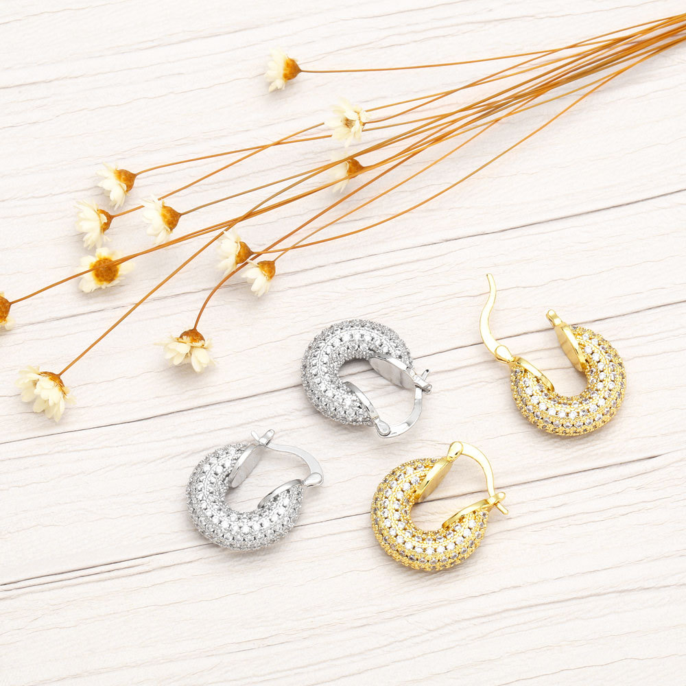 Fashion Geometric Copper Earrings Zircon Copper Earrings