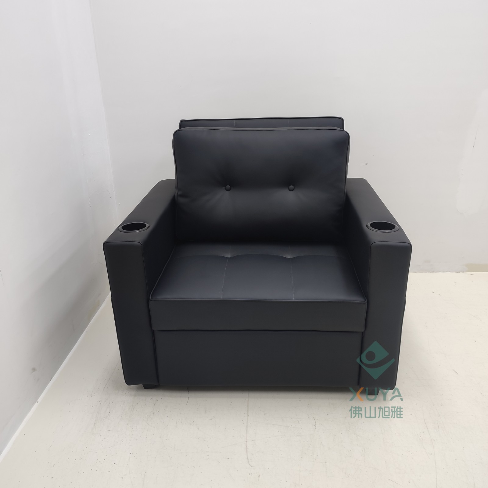 Sofá cama de cuero multifuncional para una persona, sala de estar, oficina, almuerzo, artefacto mágico con portatazas, sofá cama de cine privado
