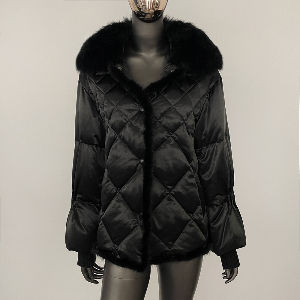 Women's Clothing Satin new style ladies short down jacket women high end women's down jacket women's high end women's white duck down_voghion.com