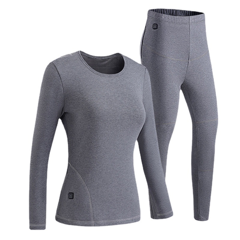 Men's Clothing Cotton and velvet USB men's thermal underwear set for winter 11 zones cold proof couples smart charging heating underwear_voghion.com