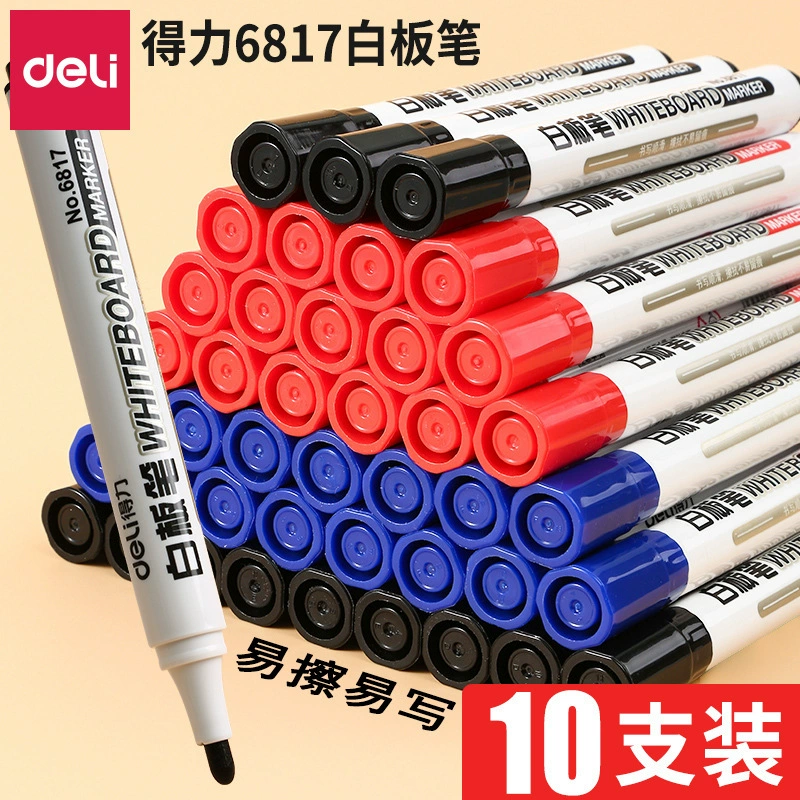 Deli 6817 Стираемая ручка для белой доски для учителей На водной основе Черный Цвет безопасности детей Красная и синяя доска Канцелярские товары