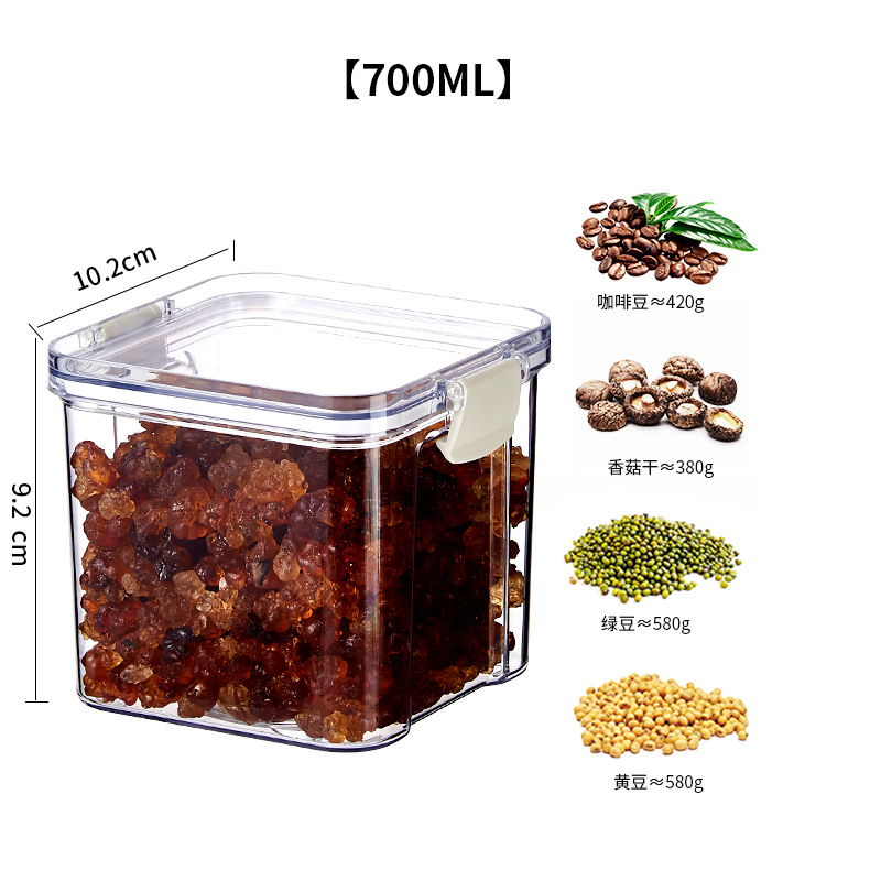 Tanque de sellado plástico de grado alimenticio dulces granos de café almacenamiento fresco caja de almacenamiento tanque de sellado a prueba de humedad cocina