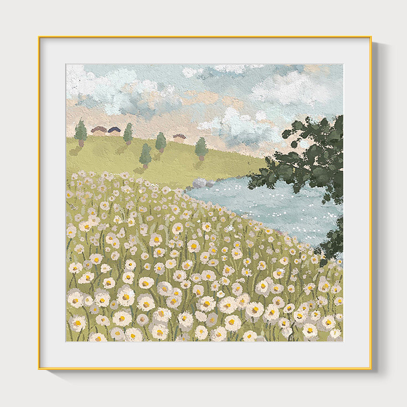 Q3Y 풍경 장식 그림 산과 바다 필드 스타일 미적 치유 부서 작은 신선한 장식 그림 따뜻한 집
