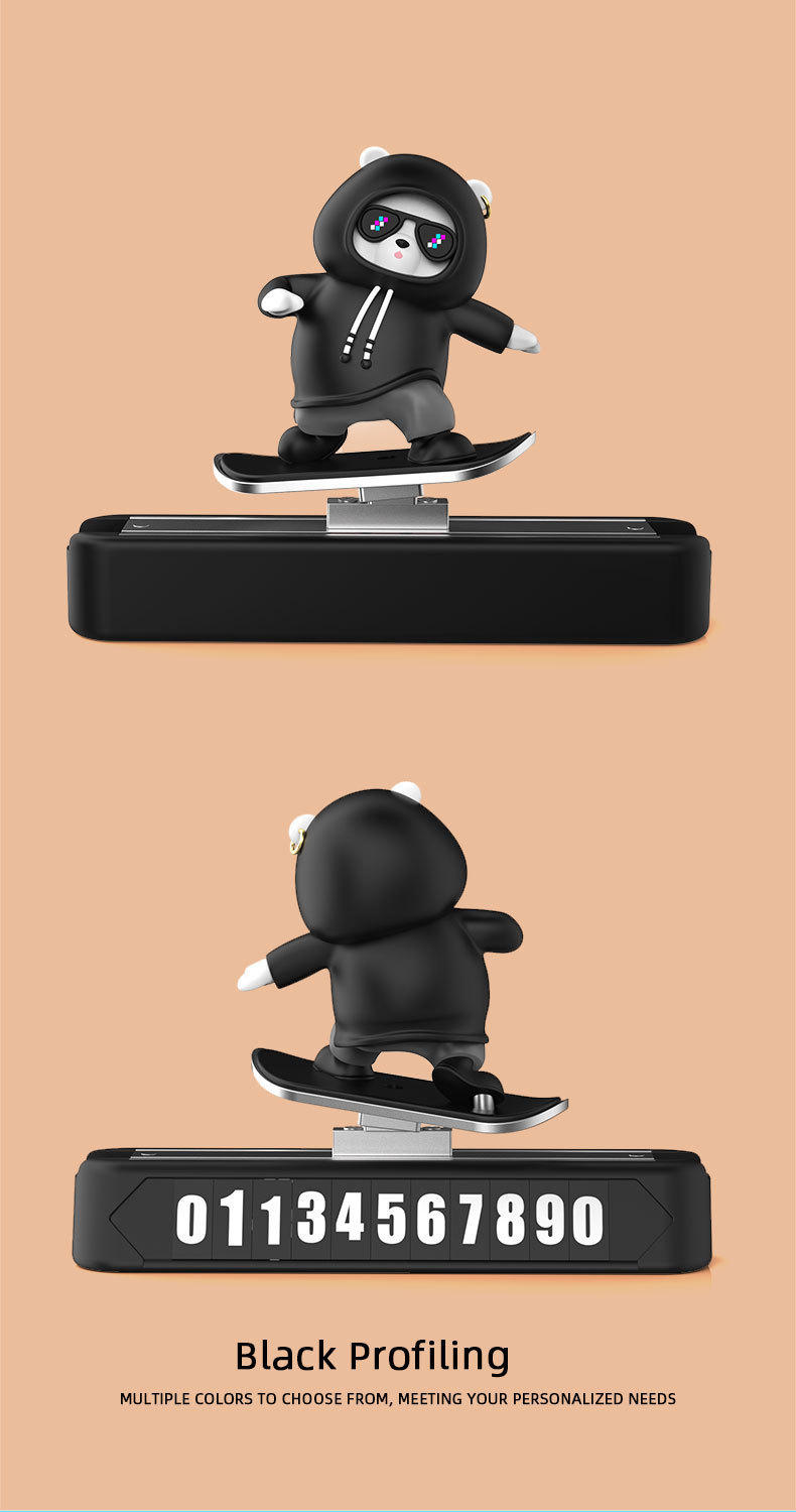 Cartoon temporary parking phone number plate moving bear cute car ornaments moving license plate number personality creative