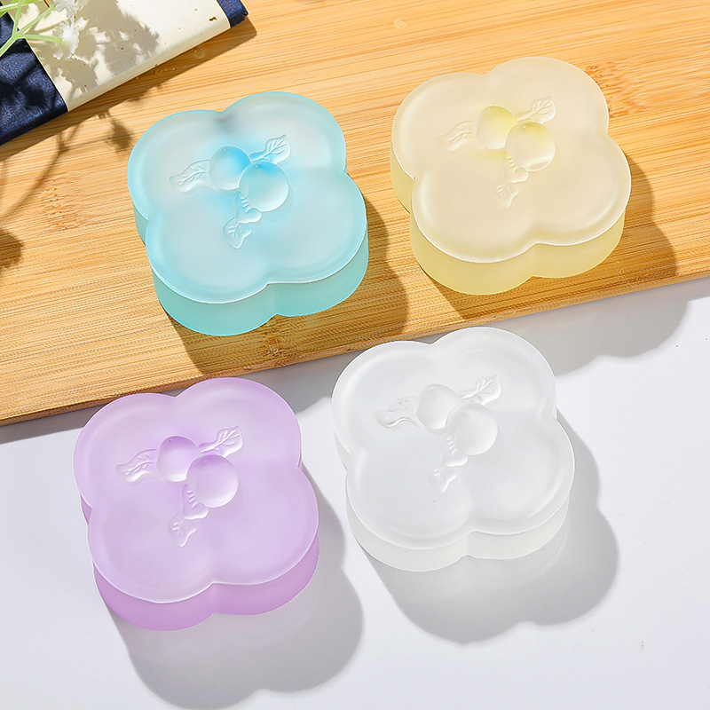 桃枝水晶琉璃墨盒印泥盒墨碟精桃子带盖保湿书法毛笔文房四宝