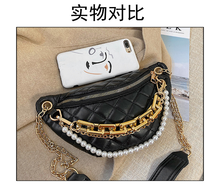 Korean Fashion Pearl Chain Crossbody Chest Bag display picture 22