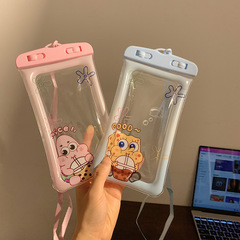 跨境新款卡通氣囊手機防水袋潛水漂流水上樂園觸屏新款防水袋套