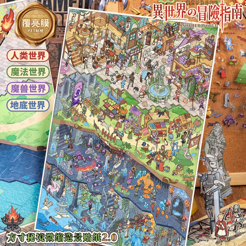 Miniature Scenery Stickers 2.0: a Guide to Adventure in Another World - Immersive Collage Materials for Journals