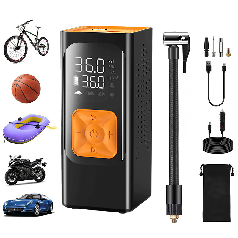 Car Air Pump, Automatic Inflating and Deflating Car Tire Pump, Wireless Inflator, Mini Portable Electric Air Pump