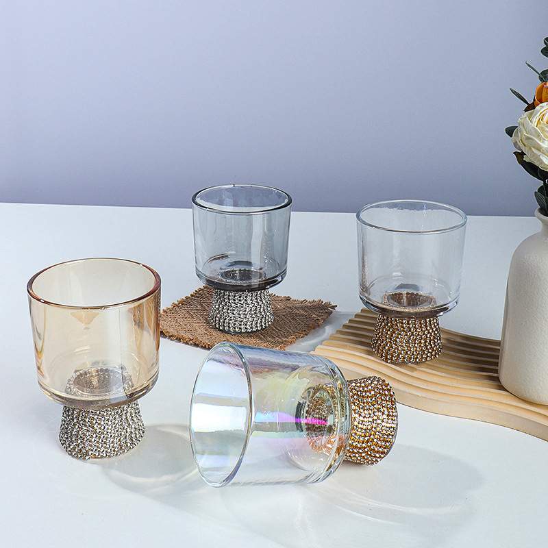 가벼운 럭셔리 다이아몬드 컵 다이아몬드 박힌 주스 컵 가정용 세트 와인 잔 레드 와인 잔 크리스탈 유리 칵테일 컵