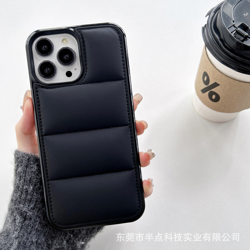 Cotton Down Jacket Mobile Phone Case Leather Case Mobile Phone Protective Case iPhone16 PRO MAX for Apple 15 Foreign Trade