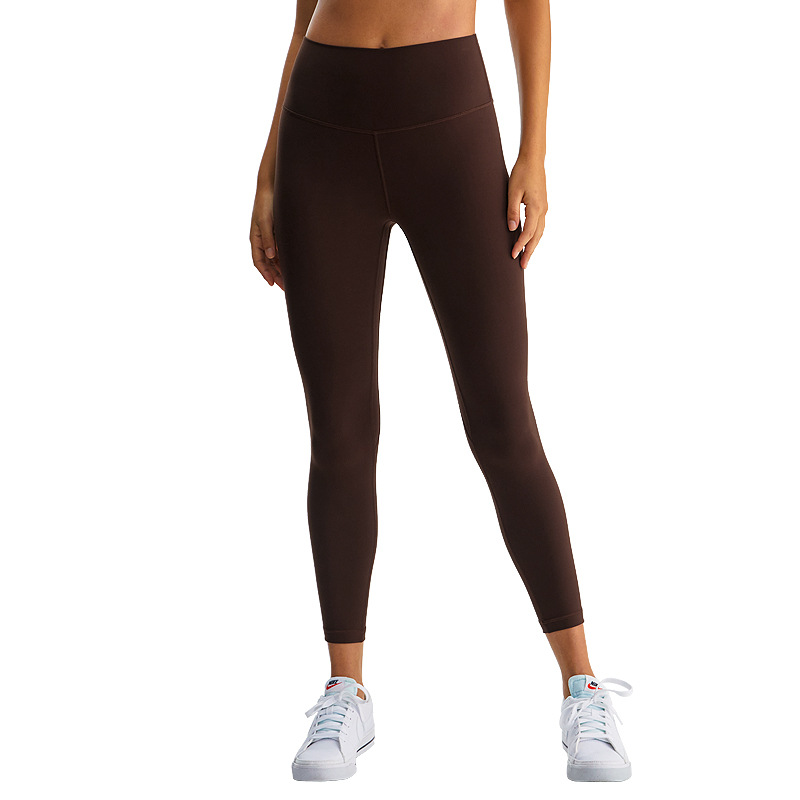Pantalones deportivos elásticos respirables de cintura alta pelusa pelusa para mujeres abdominales abdominales y caderas