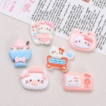 可爱小猫购物车创意手工diy自制饰品配件奶油胶树脂配件材料批发