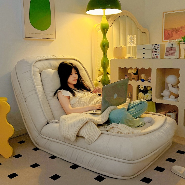 Human Doghouse Lazy Sofa for Sleeping and Lying, Trendy Tatami Folding Balcony Bedroom Small Sofa Single Sofa